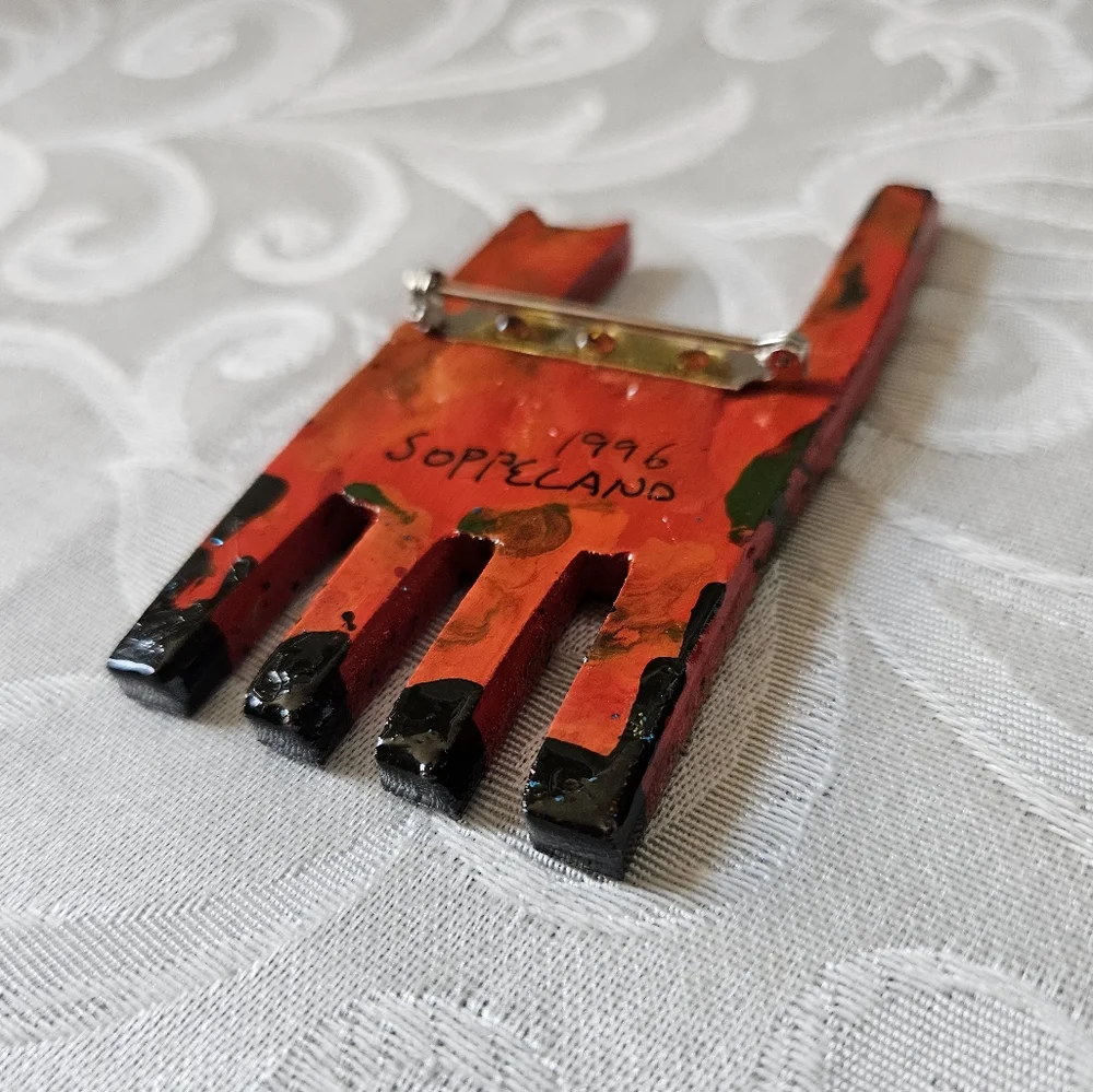 Vintage Mark Soppeland 1996 Scary Cat Artisan Brooch - Picture 11 of 13